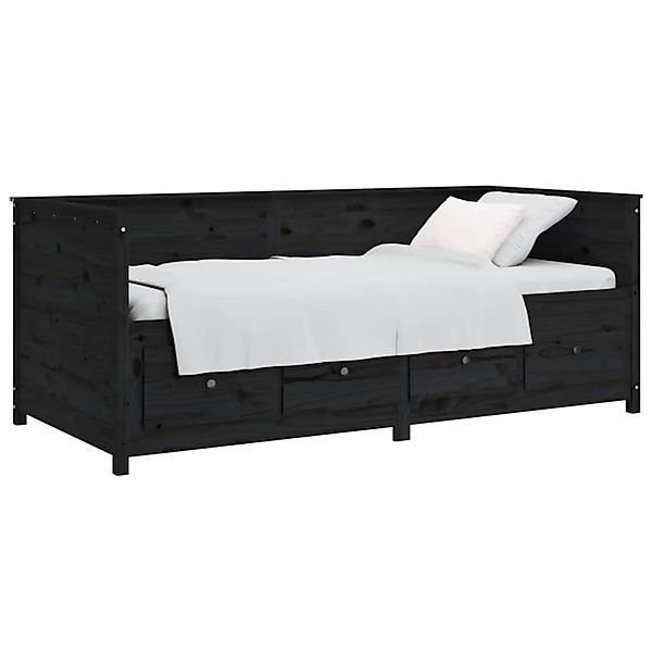 vidaXL Tagesbett Schwarz 90x190 cm Massivholz Kiefer 820915 günstig online kaufen