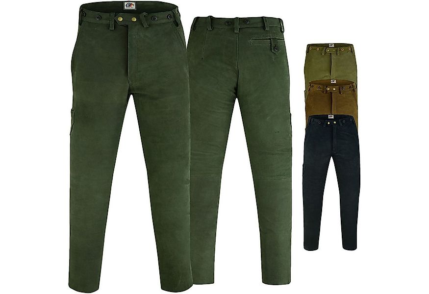German Wear Lederhose GW604 Lange Jagdhose Jagdlederhose Jägerhose Nubukled günstig online kaufen