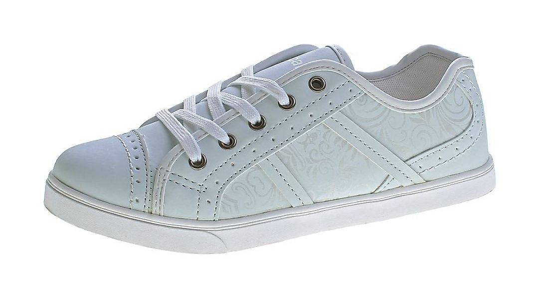 Scandi Damen Sneaker sportliche Halb Schuhe Slipper Slip-On Sneaker Blumenm günstig online kaufen