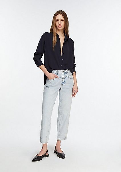 comma Weite Jeans Jeans-Hose Barrel Leg Jeans mit Ziernähten günstig online kaufen