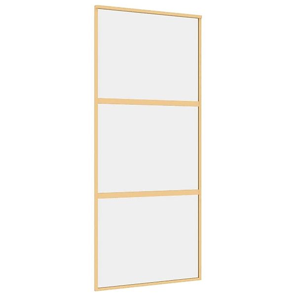vidaXL Schiebetür Golden 90x205 cm ESG-Klarglas und Aluminium 155149 günstig online kaufen