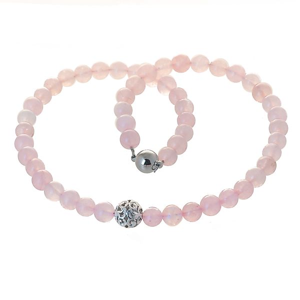 Bella Carina Perlenkette Kette mit Rosenquarz günstig online kaufen