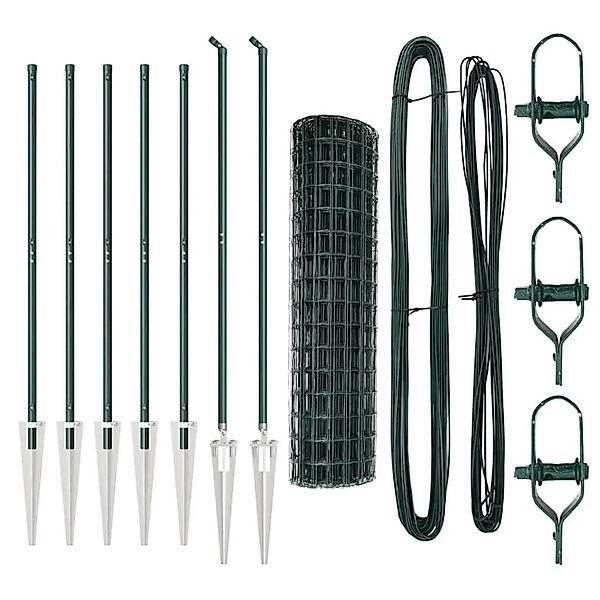 vidaXL Zaun mit Pfosten Grün 1 x 10 m Stahl und PVC 3350563 günstig online kaufen
