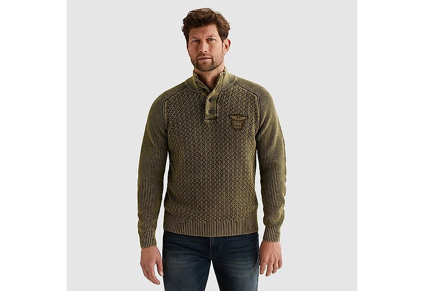 PME LEGEND Strickpullover mit kurzer Knopfleiste günstig online kaufen