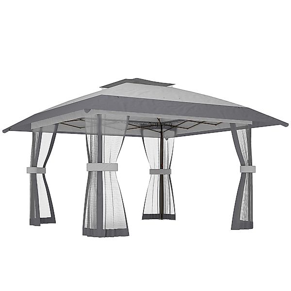 Outsunny Pavillon 4x4m Wasserdicht Höhenverstellbar Pop-up Faltpavillon mit günstig online kaufen