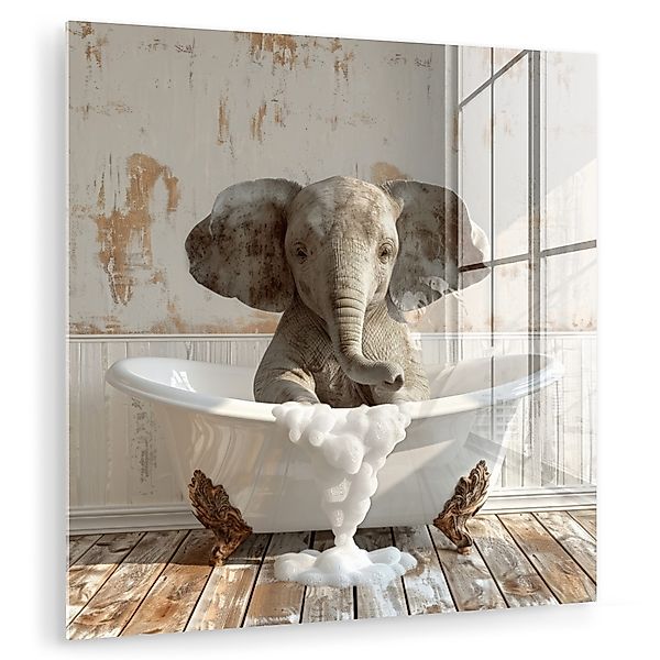 MuchoWow Acrylglasbild Vintage - Elefant - günstig online kaufen