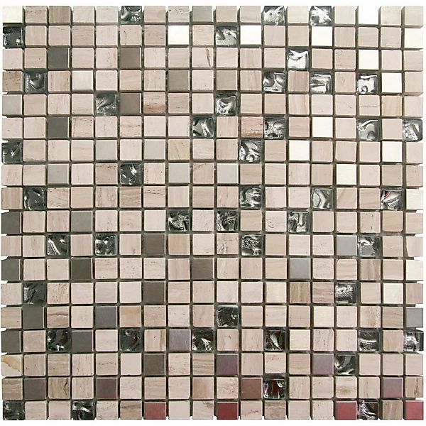 Mosaikmatte Glas Naturstein Manhattan 30 cm x 30 cm günstig online kaufen