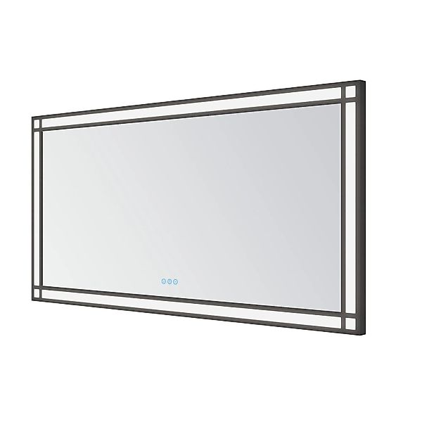 Aquabatos LED Lichtspiegel 140 x 70 cm Badspiegel mit Beleuchtung Schwarzer günstig online kaufen