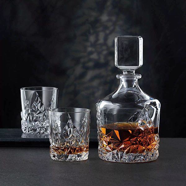 Nachtmann Sculpture Whisky-Set Glas 3-tlg. 2x Whiskybecher / 1x Karaffe günstig online kaufen