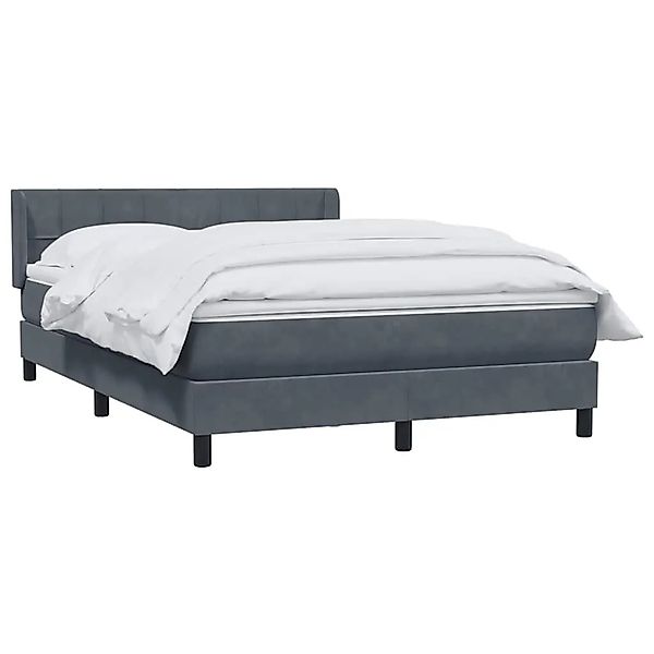 vidaXL Boxspringbett mit Matratze Dunkelgrau 140x210 cm Samt 3318112 günstig online kaufen