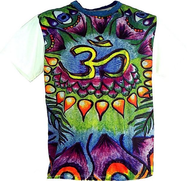 Guru-Shop T-Shirt Weed T-Shirt - OM weiß/bunt Festival, alternative Bekleid günstig online kaufen