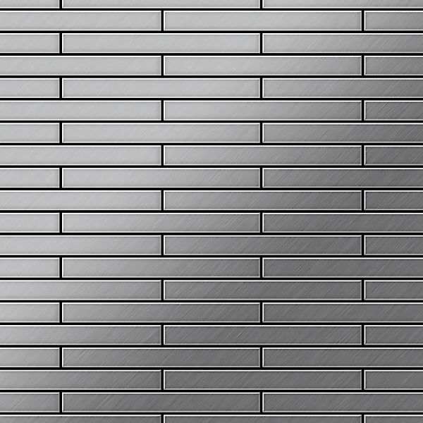 ALLOY Mosaik Fliese Massiv Metall Edelstahl Gebürstet Grau 1,6mm Stark Deed günstig online kaufen