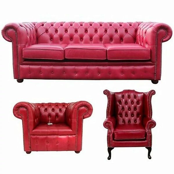 JVmoebel Sofa Rote Chesterfield Sofagarnitur 3+1+Ohrensessel Luxus Möbel Ne günstig online kaufen