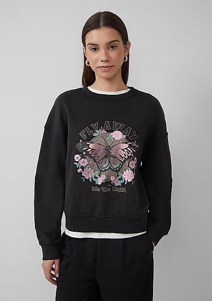 QS Sweatshirt Sweatshirt Gewaschenes Sweatshirt mit günstig online kaufen