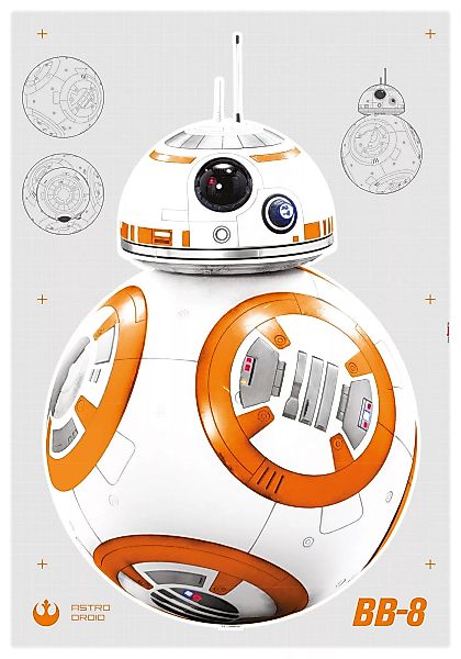 Komar Wandtattoo "Star Wars BB-8", (6 St.), 100x70 cm (Breite x Höhe), selb günstig online kaufen