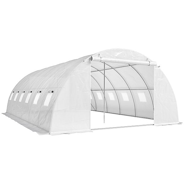 Outsunny Tunnelgewächshaus 6x4x2 m, Tunnelgewächshaus mit 2 Stützstangen, A günstig online kaufen