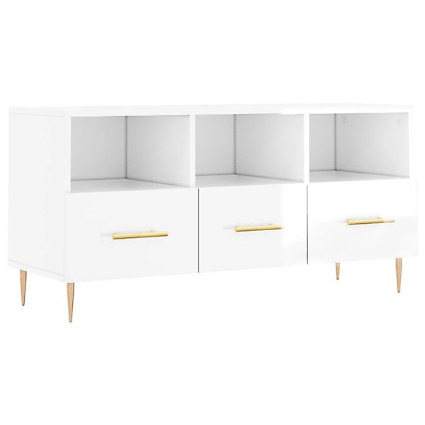 vidaXL TV-Schrank Hochglanz-Weiß 102x36x50 cm Holzwerkstoff 829022 günstig online kaufen