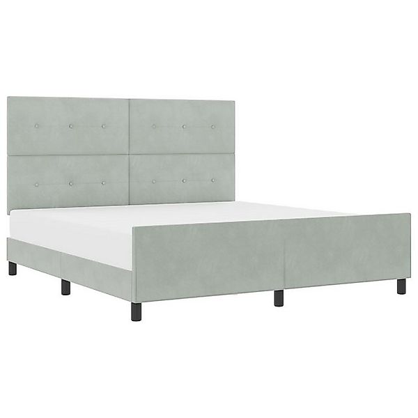 vidaXL Bett Bettgestell Hellgrau 180x200 cm Samt (1-tlg) günstig online kaufen