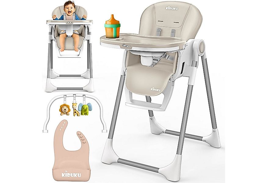 KIDUKU Hochstuhl Baby 3in1 mit Neugeborenenaufsatz + Lätzchen, Spielbogen ( günstig online kaufen