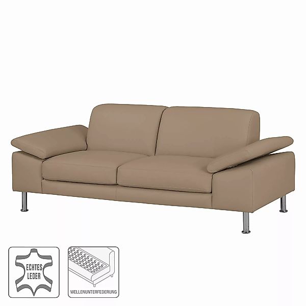 home24 Fredriks Sofa Termon II 2-Sitzer Cappuccino Echtleder 204x82x90 cm ( günstig online kaufen