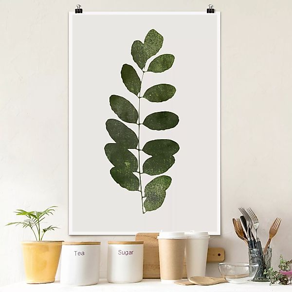 Poster Grafische Pflanzenwelt - Dunkelgrün günstig online kaufen
