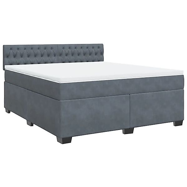 vidaXL Boxspringbett mit Matratze Dunkelgrau 180x200 cm Samt 3288685 günstig online kaufen