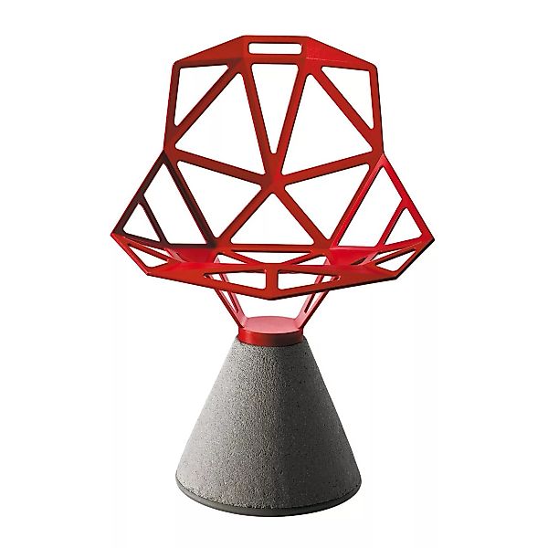 Magis - Chair One Drehstuhl Zementfuß - rot/BxHxT 55x80x59cm/Titan und Poly günstig online kaufen