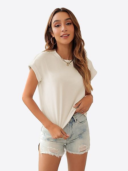 Imily Bela T-Shirt Damen Casual Cropped T-Shirt mit Kurzärmeln (Packung, 1- günstig online kaufen