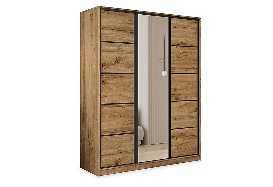 Masseno Schwebetürenschrank PINA Kleiderschrank mit Spiegel und Schubladen günstig online kaufen