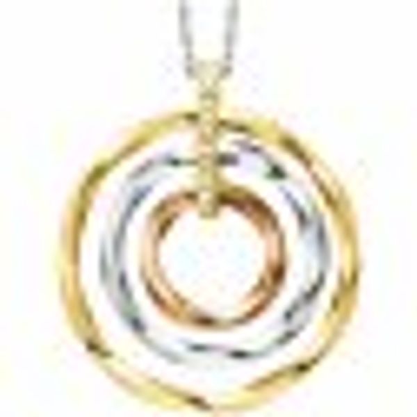 Anhänger mit Kette 925/- Sterling Silber rhodiniert/vergoldet tricolor 3 Kr günstig online kaufen