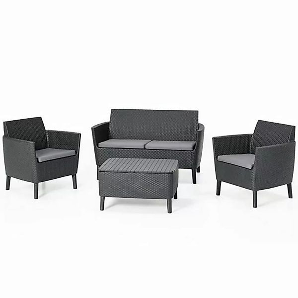 DOTMALL Big-Sofa Keter Gartensofa-Set 8-teilig „Salemo“ Graphit günstig online kaufen