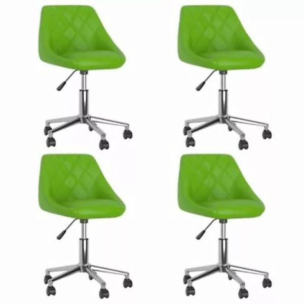 vidaXL Esszimmerstühle 4 Stk. Drehbar Grün Kunstleder Esszimmerstuhl grün günstig online kaufen