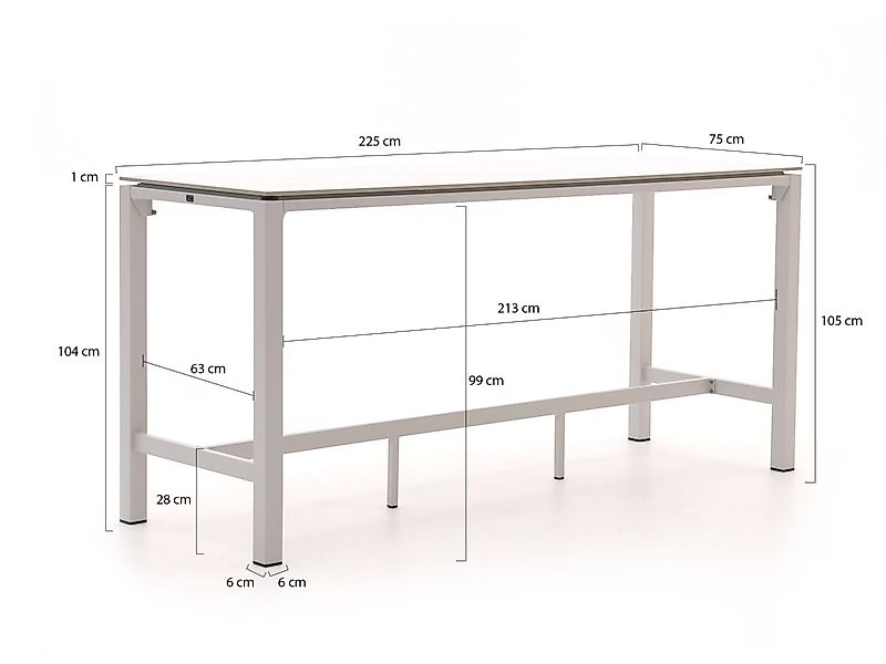 Bellagio Trecenta Bartisch 225x75x105cm günstig online kaufen