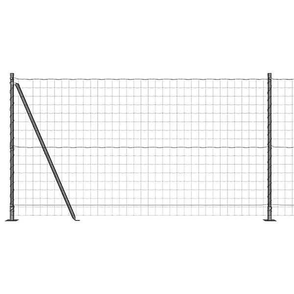 vidaXL Zaun mit Pfosten Grau 1,2 x 25 m Stahl 3350978 günstig online kaufen