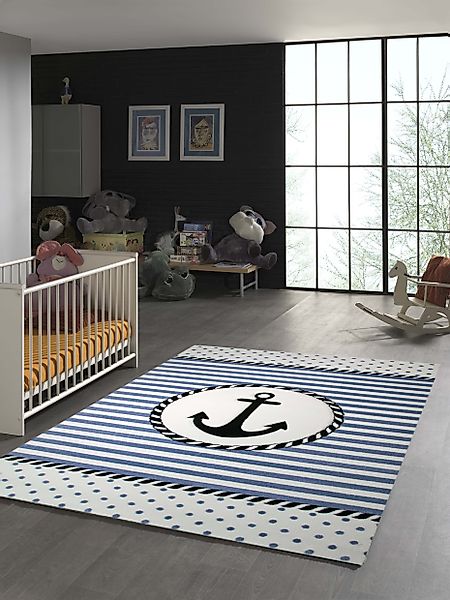 TeppichHome24 Kinderteppich Kinderteppich Maritim mit Anker günstig online kaufen