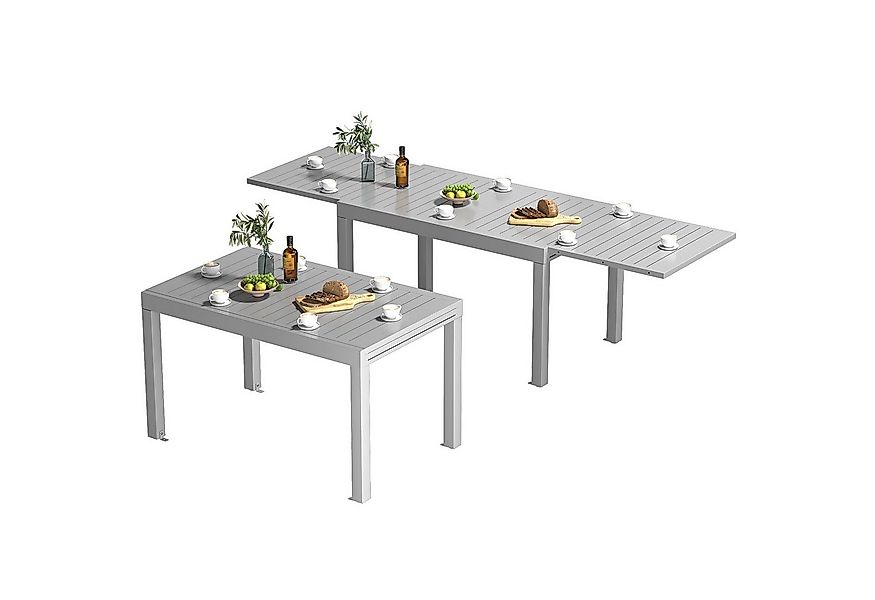 HOMALL Gartentisch Balkontisch, rostfreies Aluminium Ausziehtisch für 6-10 günstig online kaufen