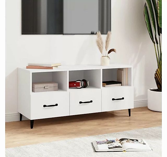 furnicato TV-Schrank Weiß 102x35x50 cm Holzwerkstoff günstig online kaufen