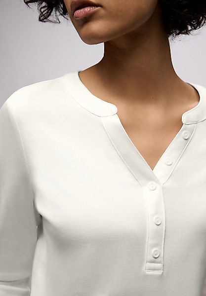 STREET ONE Langarmshirt mit dekorativem Split Neck und Knopfleiste günstig online kaufen