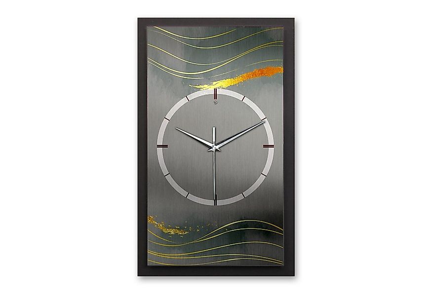 Kreative Feder Wanduhr 3D Designer-Wanduhr Dark Grey & Waves (ohne Ticken, günstig online kaufen