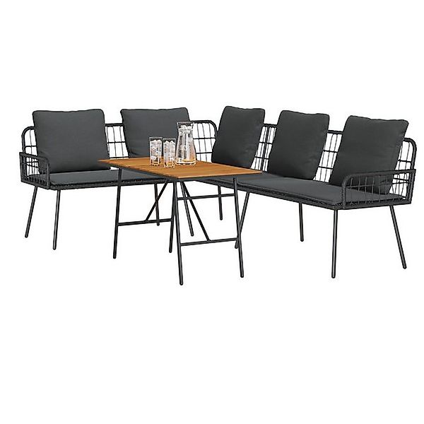 vidaXL Loungesofa Set aus 2 Schwarz Stahl Groß UV-beständige Materialien, 2 günstig online kaufen