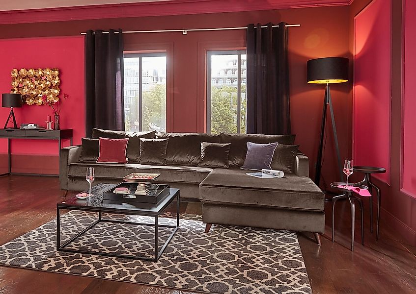 Home affaire Ecksofa "Renesse L-Form", lose Kissen, Keder an Sitzkissen günstig online kaufen