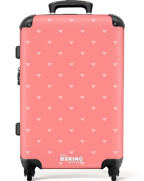 NoBoringSuitcases.com© Hartschalen-Trolley Rosa Herzen 67 cm günstig online kaufen