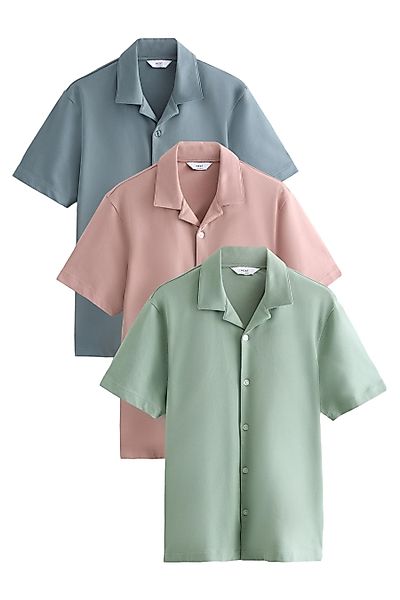 Next Kurzarmhemd Kurzärmelige Piqué-Hemden, 3er-Pack (3-tlg) günstig online kaufen