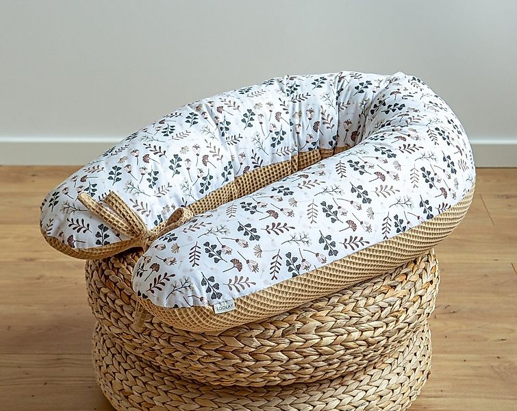 Loolay Seitenschläferkissen WAFFELPIQUE Blumen Schwangerschaftskissen Schla günstig online kaufen