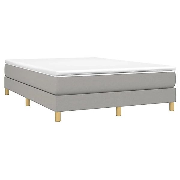 vidaXL Boxspringbett mit Matratze Hellgrau 140x190 cm Stoff 3144167 günstig online kaufen