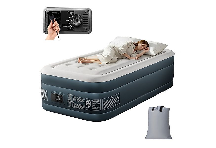 VINGLI Luftmatratze faltbare Campingmatratze mit Elektrischer Pumpe, Velour günstig online kaufen