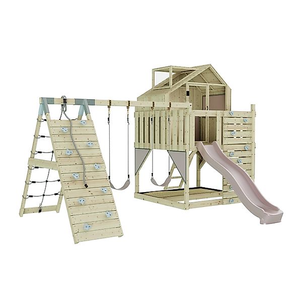 OutdoorToys Spielturm Oscar mit Kinderschaukel Altrosa günstig online kaufen