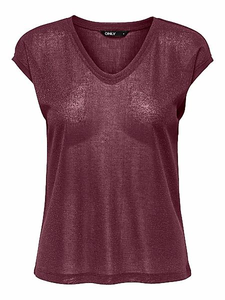 ONLY Kurzarmshirt "ONLSILVERY S/S V NECK LUREX TOP JRS NOOS" günstig online kaufen