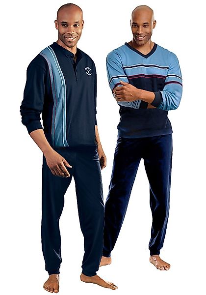 le jogger Pyjama, (Packung, 4 tlg., 2 Stück), Schlafanzug für Herren in lan günstig online kaufen