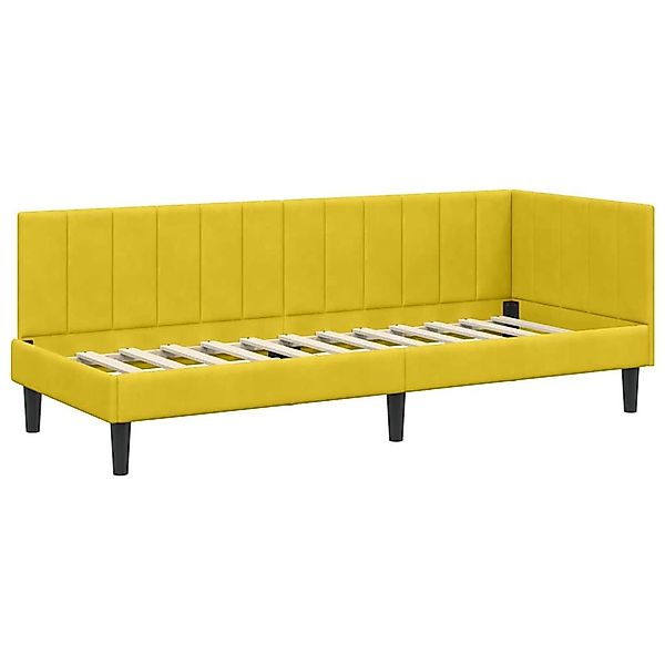 vidaXL Bett Eckbettgestell mit Kopfteil Gelb günstig online kaufen